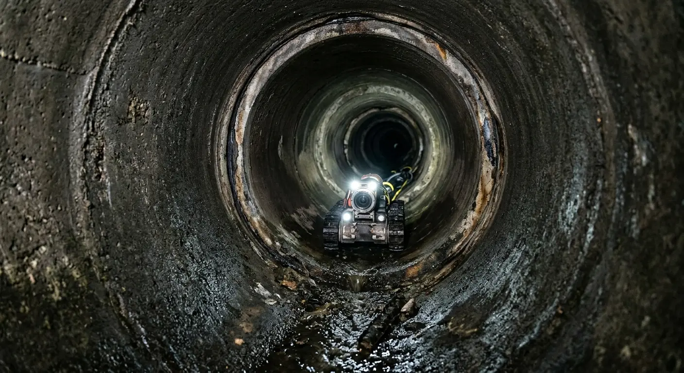 Robotic sewer camera inspecting pipe interior for Sewer Line Repair in Kennewick